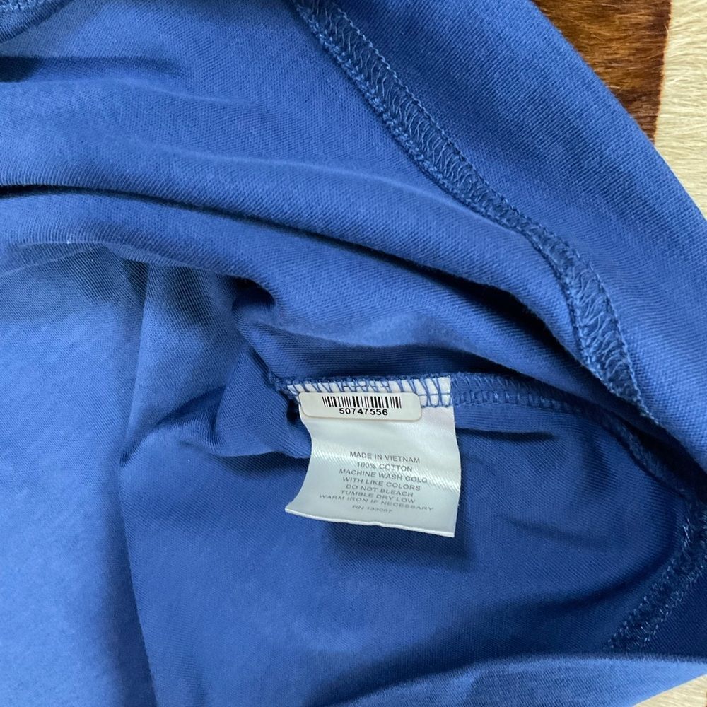 Astor & Black Luxury V-Neck Tee Shirt - Blue Jersey Knit Relaxed Fit Large - Picture 5 of 10